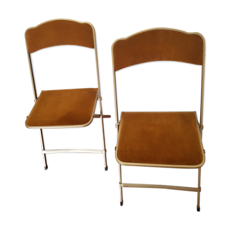 Set of 2 velvet folding chairs