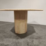 Vintage octagonal travertine dining table, 1970s
