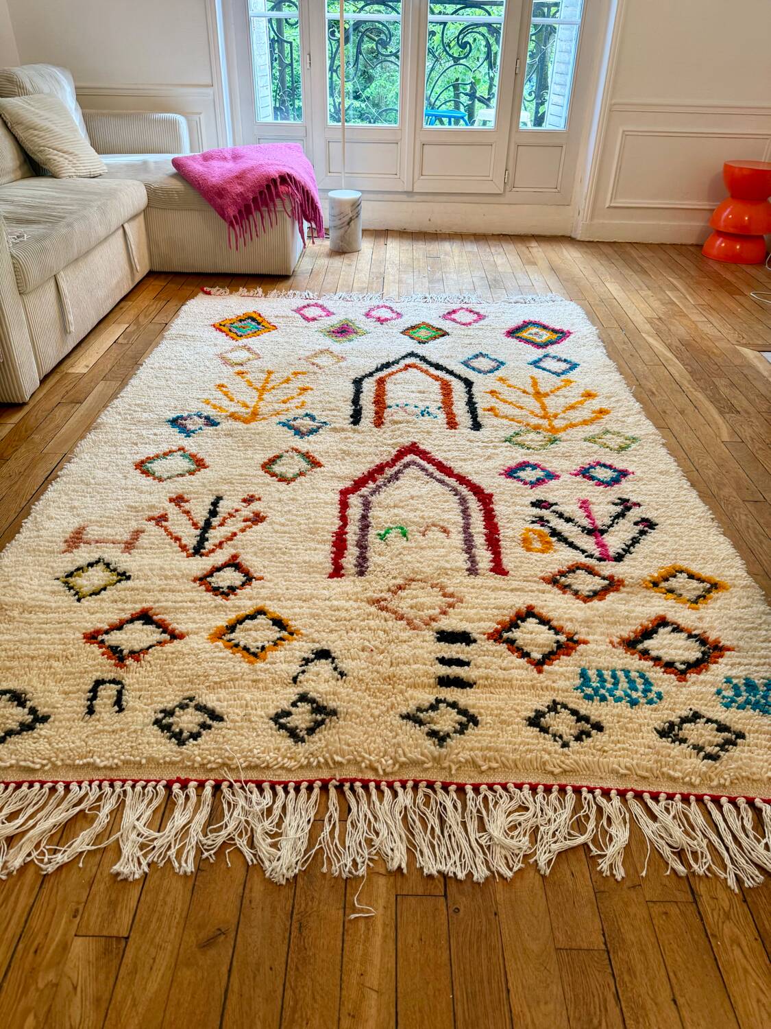 Tapis berbère marocain 100% laine 154 x 252