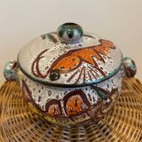 Vallauris ceramic fish-decorated tureen