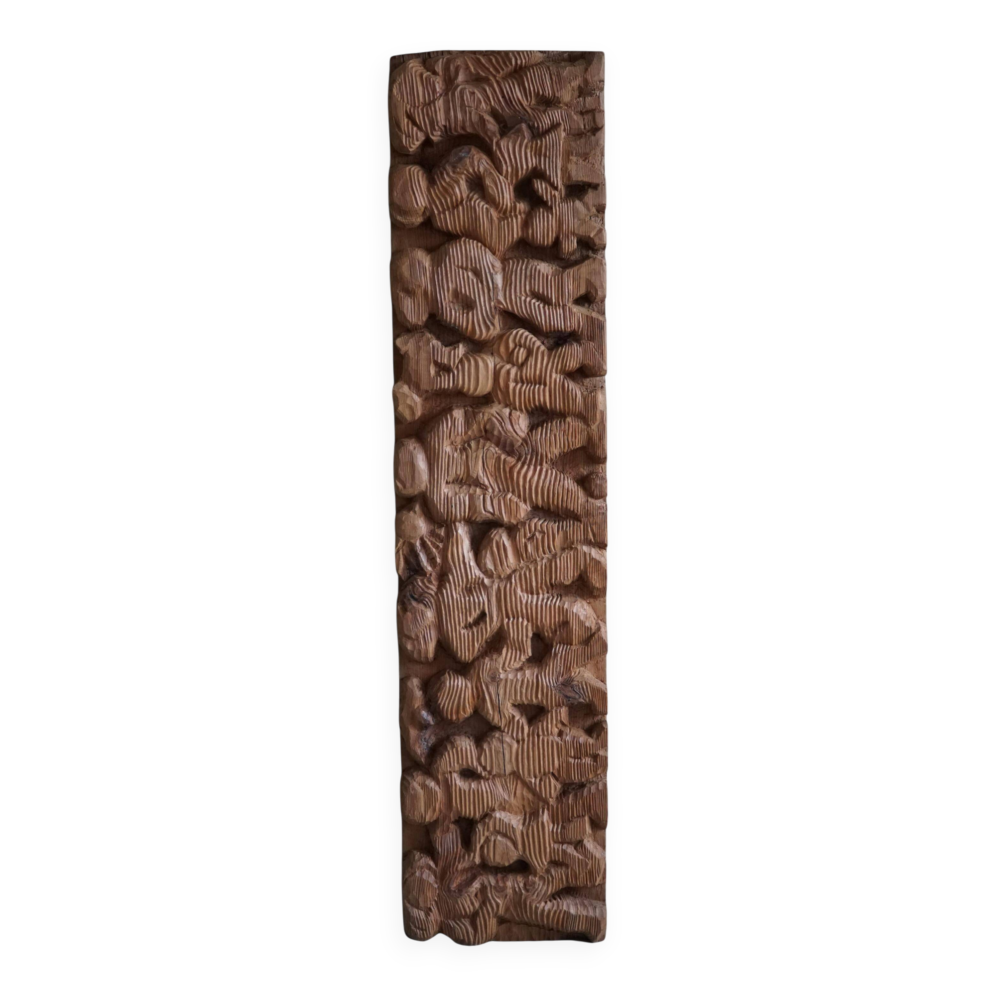 Hand-carved wooden decorative sculpture, mid-century, Danish cabinetmaker, 1970s.