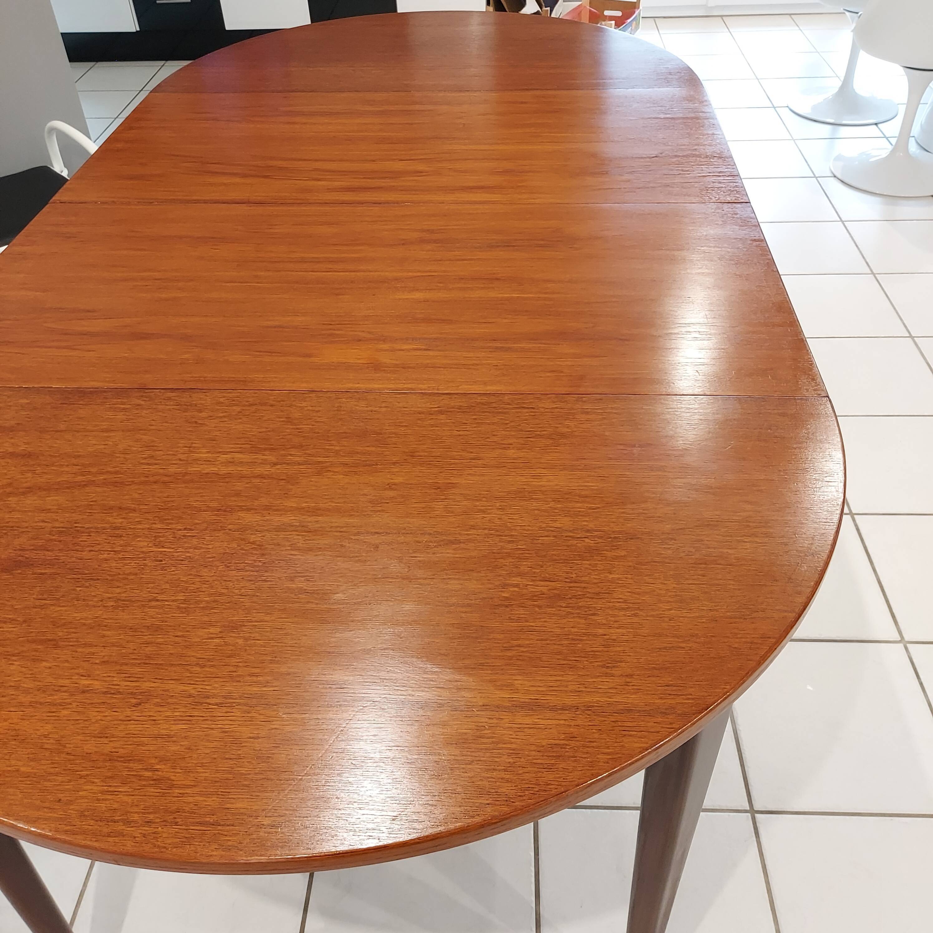 Scandinavian extendable table vintage teak 1960s