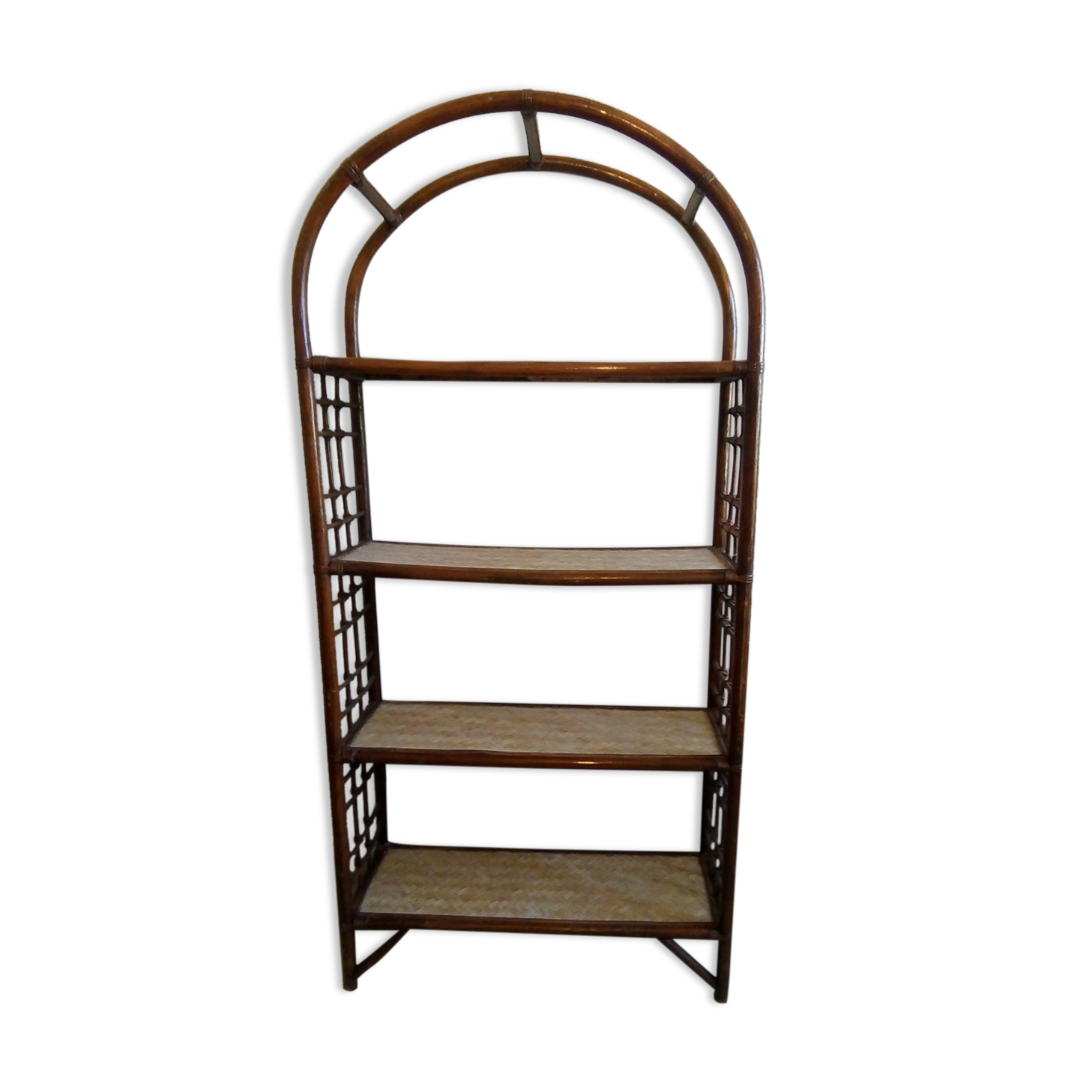Vintage rattan bamboo tier
