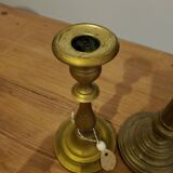 Set of brass type candle holders