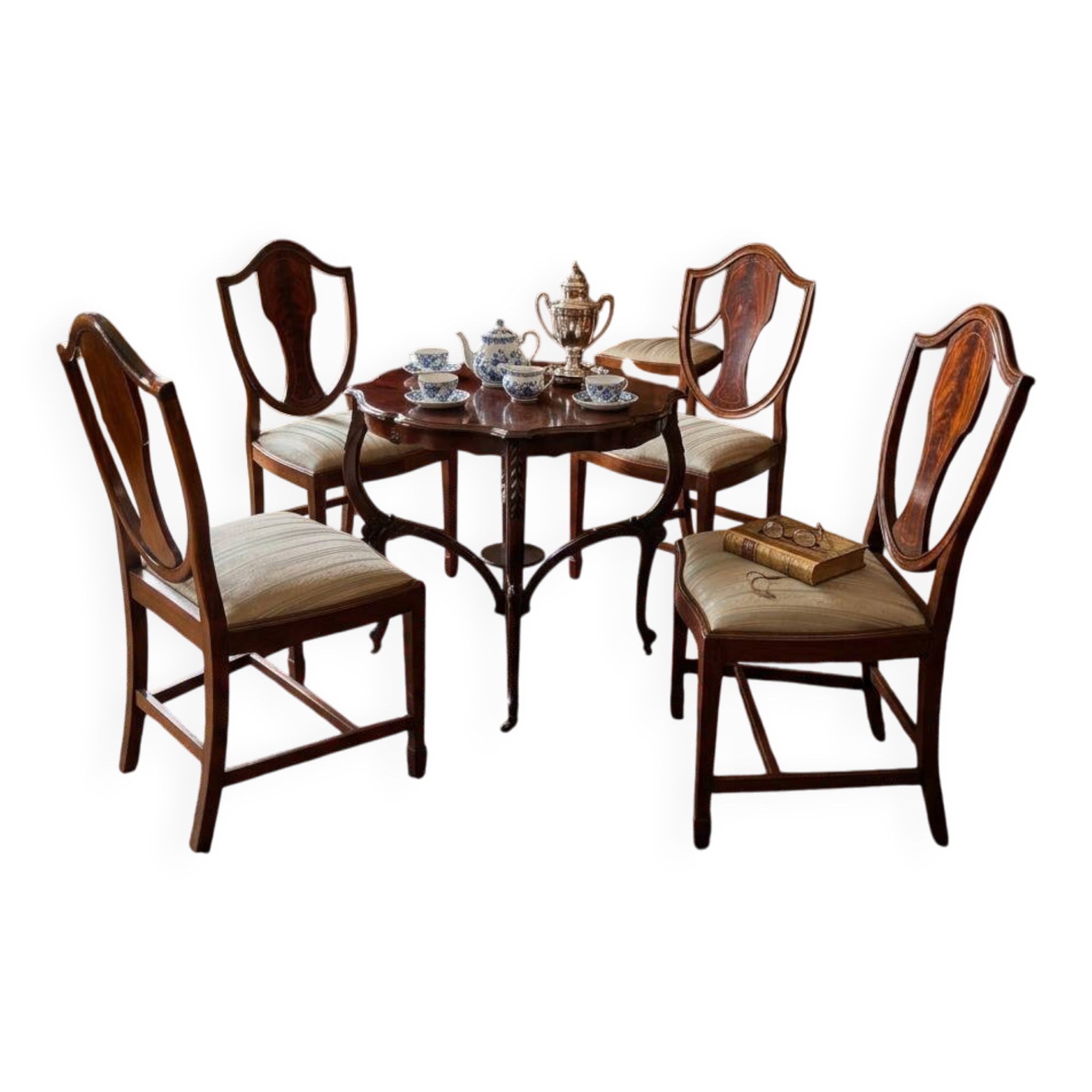 Ensemble de thé, table et 4 chaises, années 50
