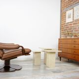 Nesting tables in Burgundy stone
