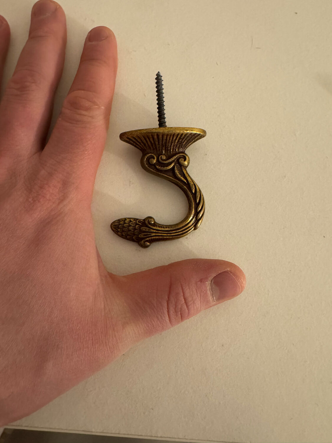 Description : Lot de 3 crochets muraux décoratifs en laiton au style a