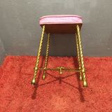 Golden Brass Style Rope Stool