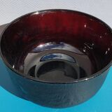 Salad bowl Sierra glass ruby granite frosted Arcoroc 1970