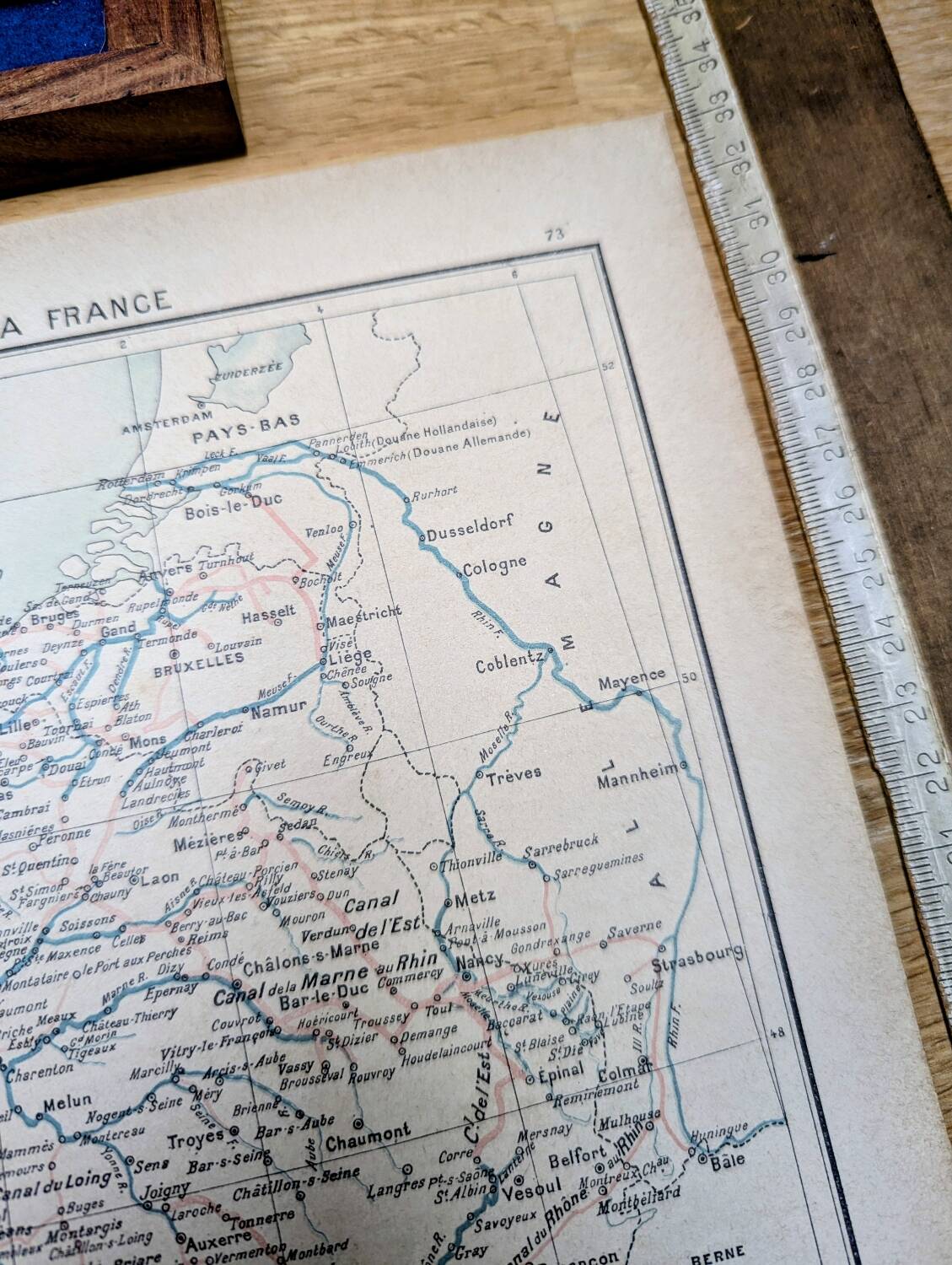 Carte des voies navigables de France, originale imprimée en 1896.