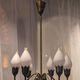 Lustre "Tulip" in brass and glass by Fog and Morup, Denmark.