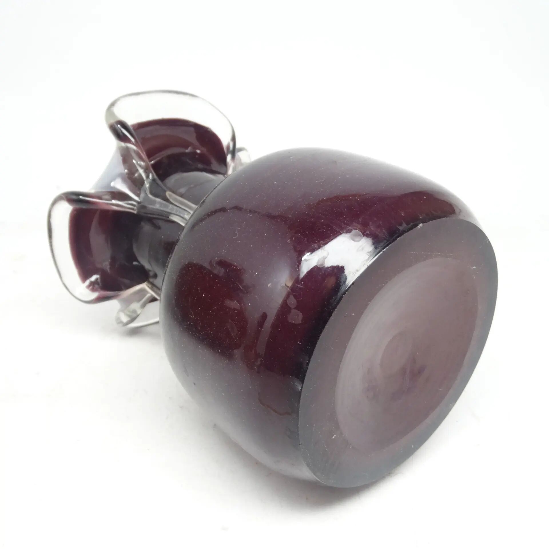 Mid-century modern vase, purple glass, Poland, 1970s