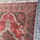 Vintage rug carpet 70s mid century Czechoslovakia red 253cm x 350cm