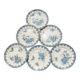 Set of 6 blue iron earth plates