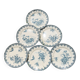 Set of 6 blue iron earth plates