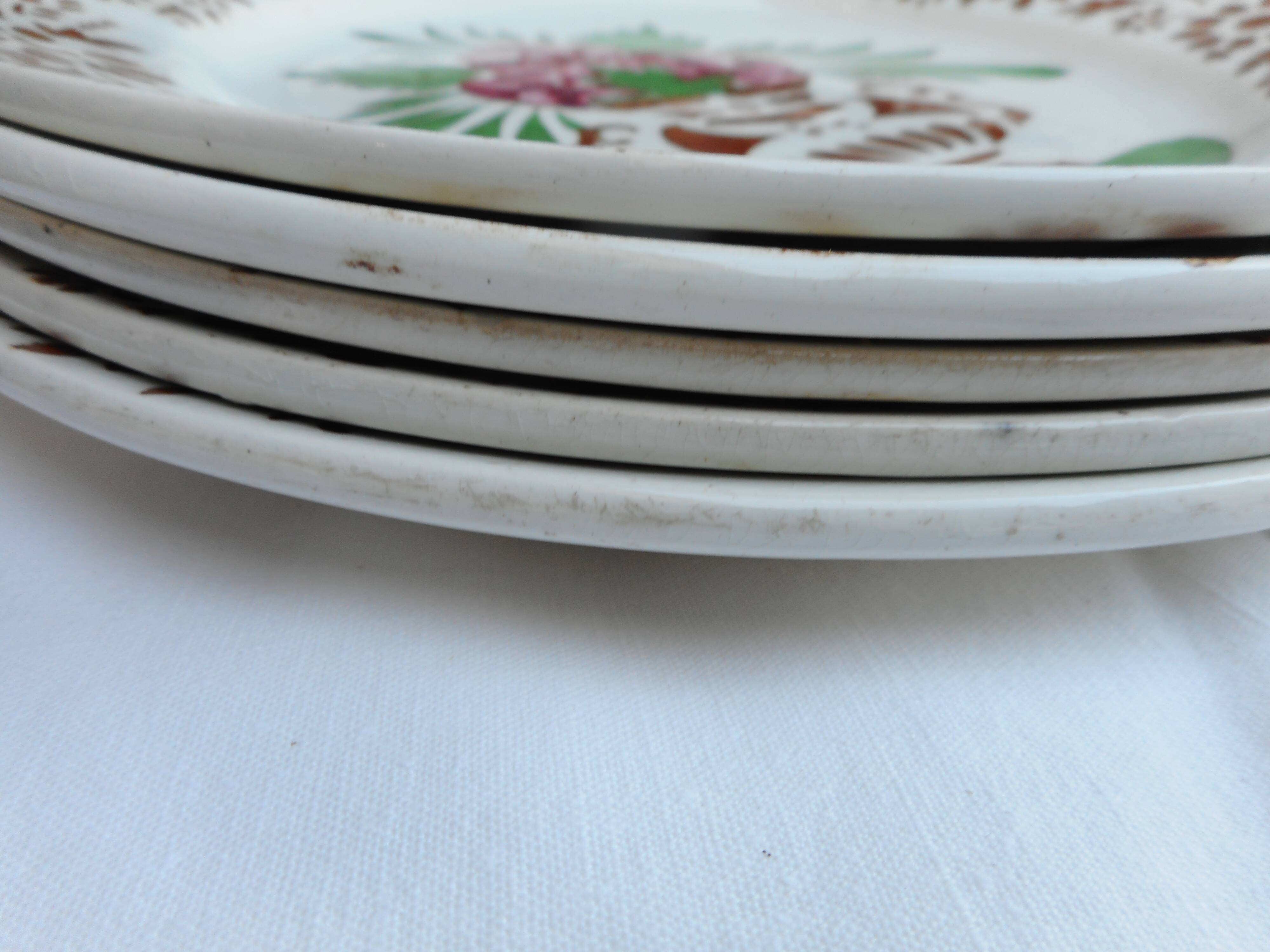 Lot de 5 assiettes faïence de Sarreguemines