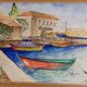 Tableau Marine sur toile bateaux de pécheurs Au Port
