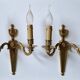 Pair of classic electrified brass wall lights