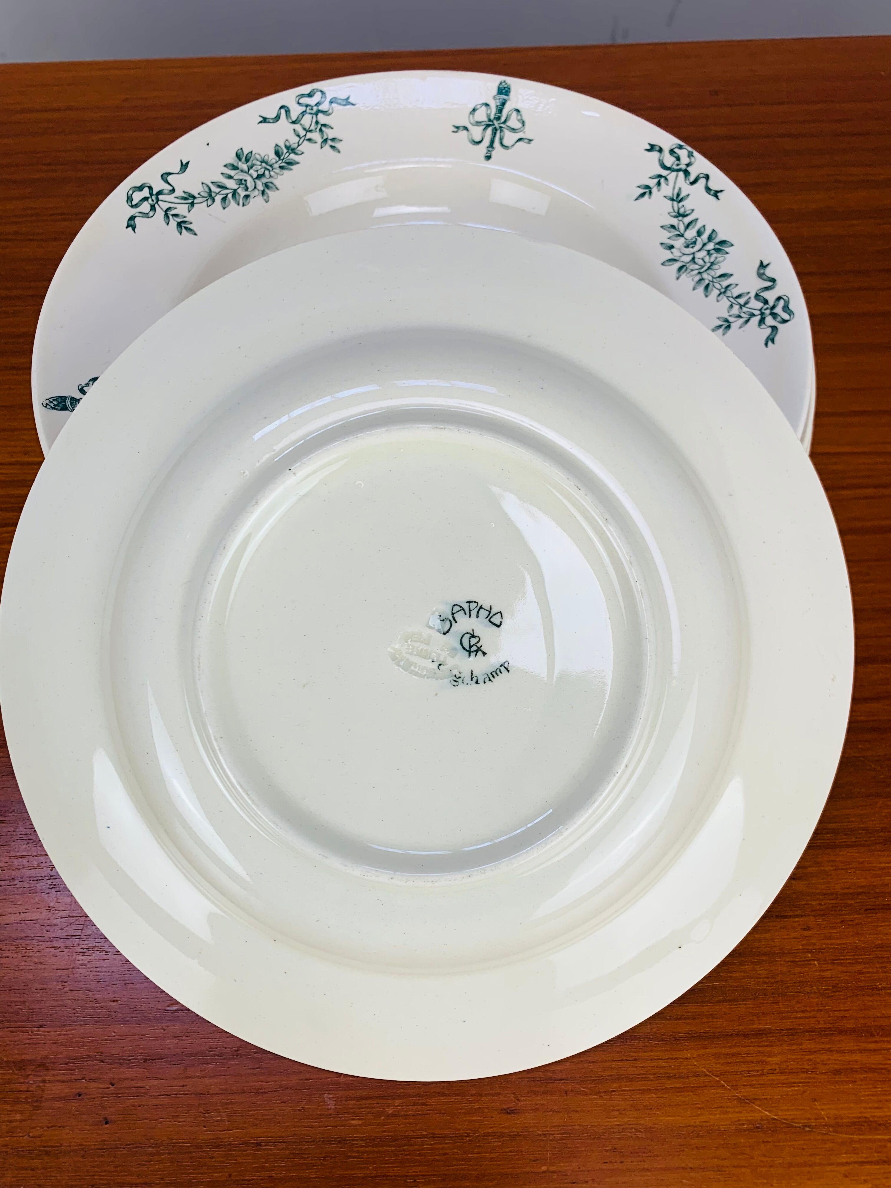 6 Sapho Lonchamp soup plates, iron earth