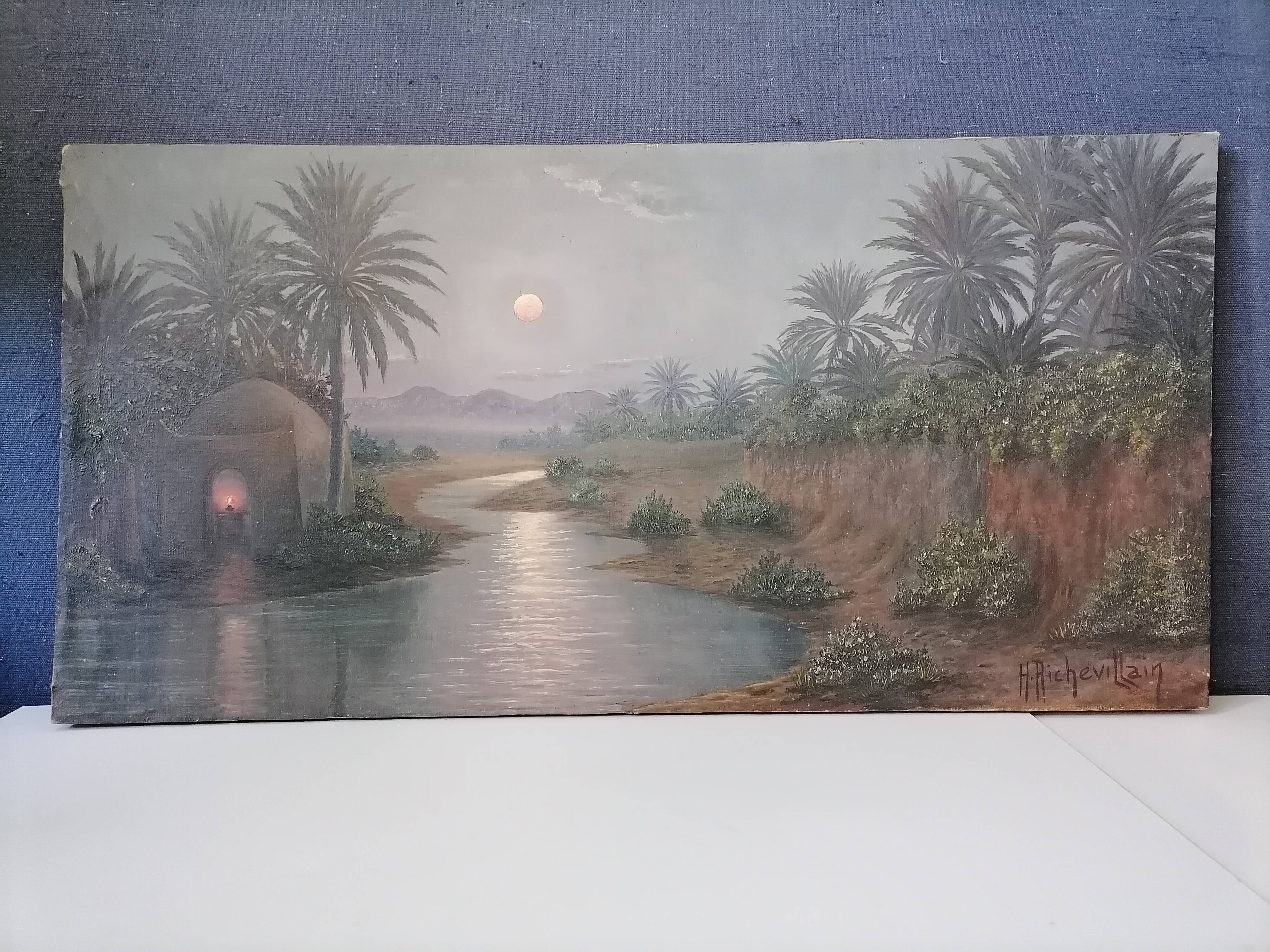 Oil on canvas Signed H. Richevillain