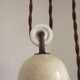 Vintage French Rise & Fall Counterbalance Ceiling Light Opaline Glass Shade