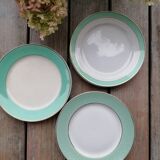 Set of mismatched mint green plates