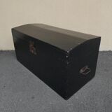 Old blackened wooden chest 19th