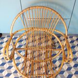 Vintage wicker basket armchair