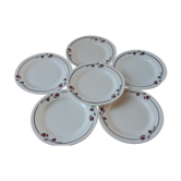 Set of 6 flat plates Salins E.charbonnier model Athos early 20th
