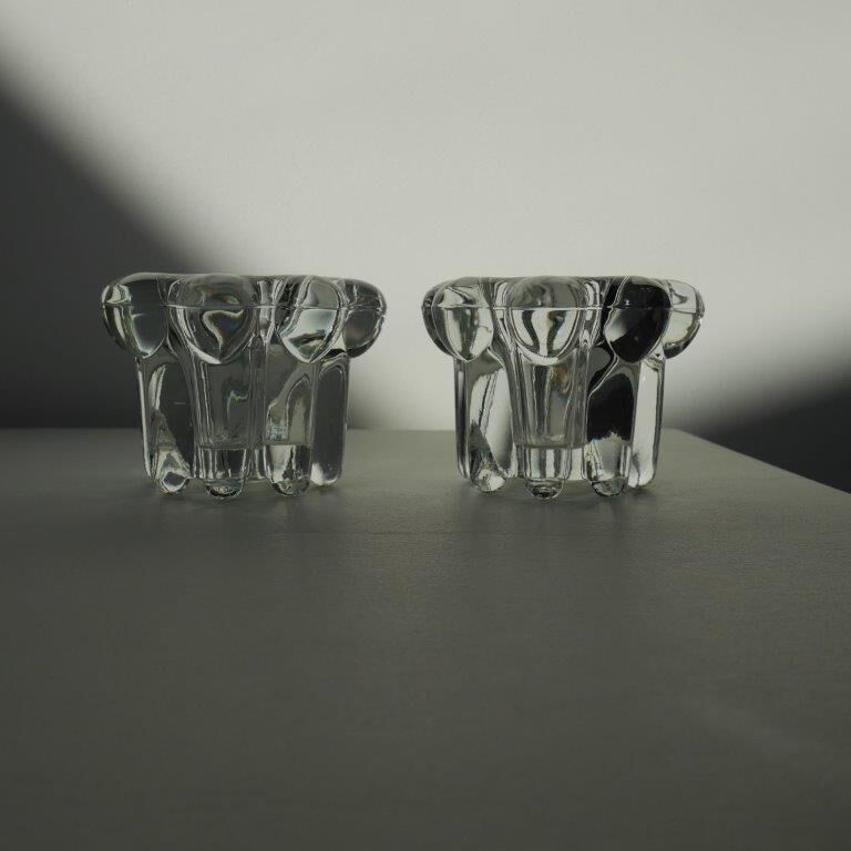 Set of 2 glass candle holders, REIMS