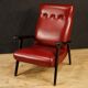 Fauteuil design italien en similicuir rouge des années 70