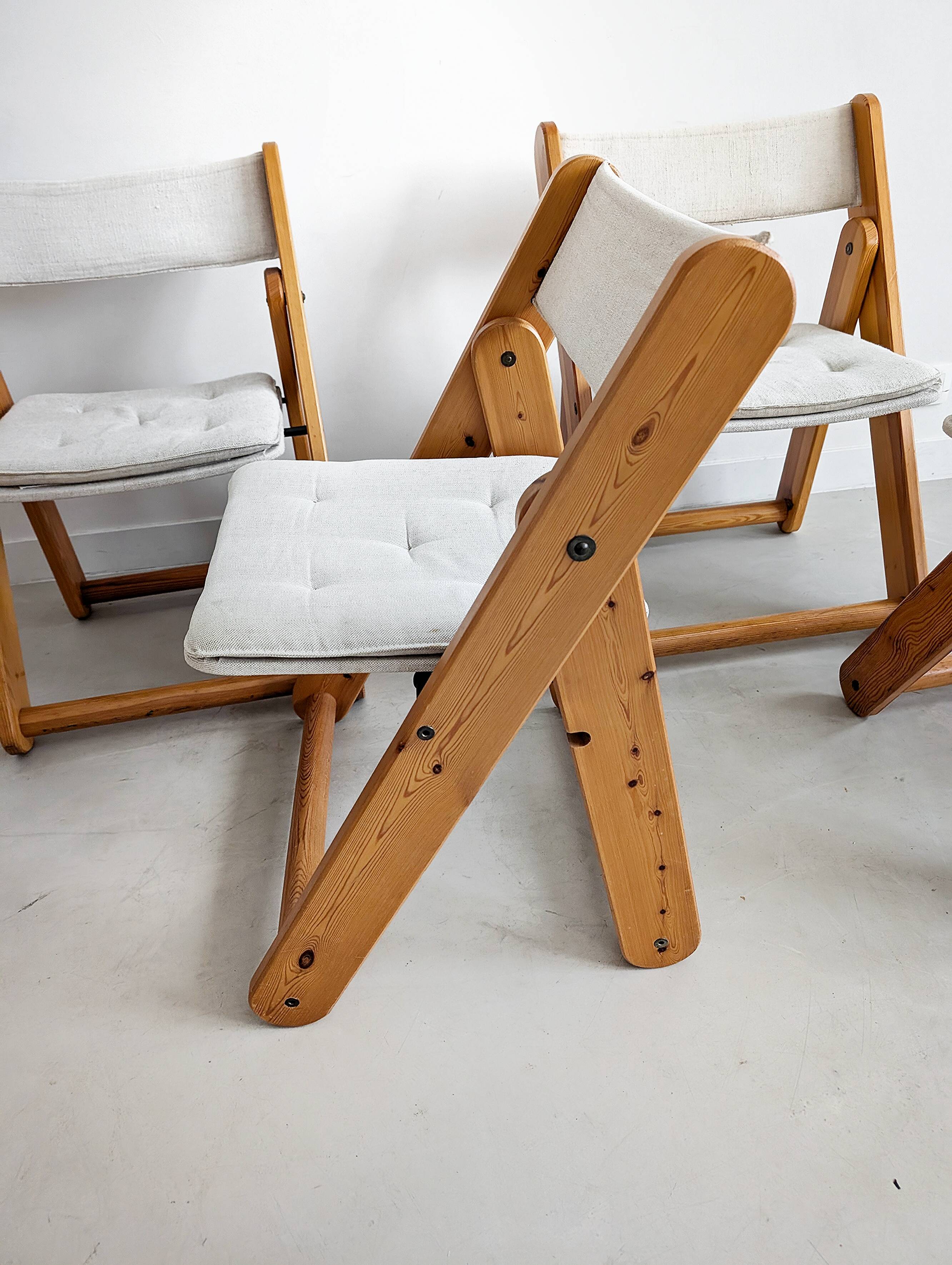Set of 4 'Kon-Tiki' Folding Chairs by Gillis Lundgren for IKEA 1970s