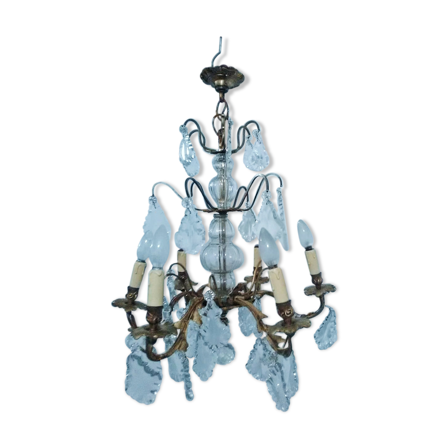 Golden bronze and pampilles chandelier
