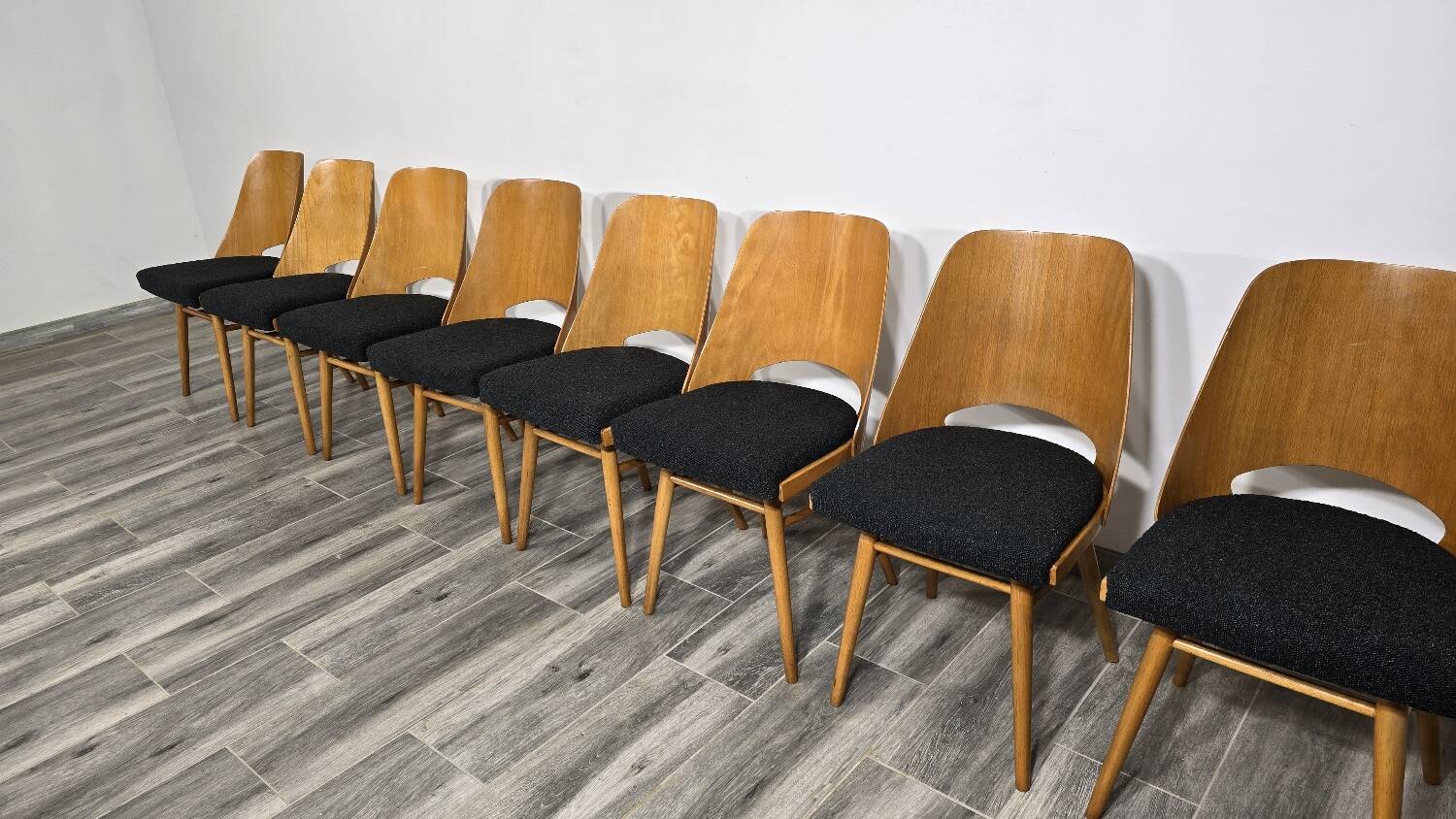 Dining Chairs by Radomir Hoffman for Ton, 1950s, Set of 8