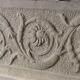 Ancient Renaissance fireplace lintel in pietra serena stone, 15th century.