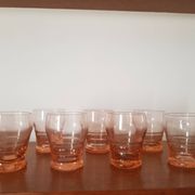 Set of small pink glasses