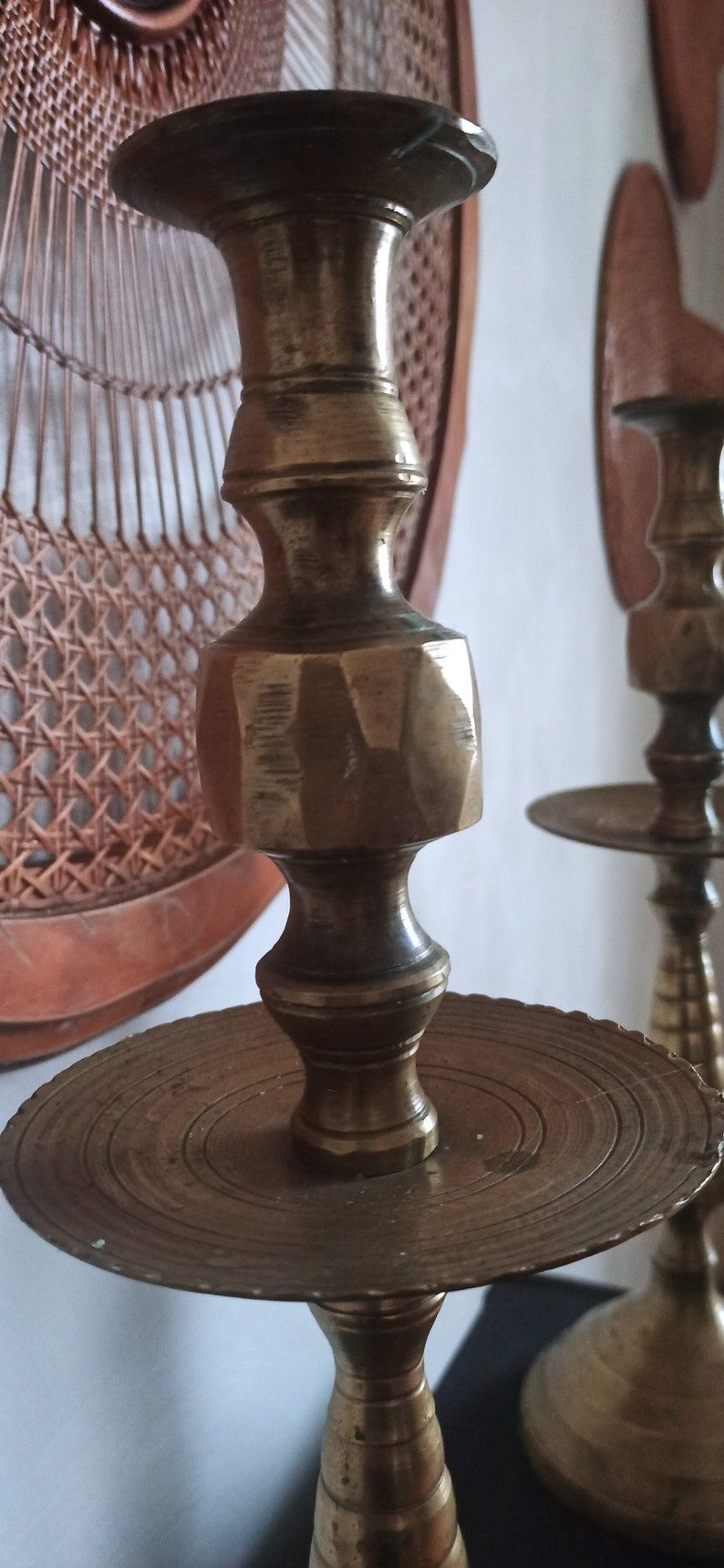 2 brass candle holders