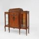 Rare Louis XVI display cabinet in marquetry with light, France ca. 1850