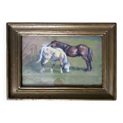 Tableau, étude de chevaux. Victor L’Homme