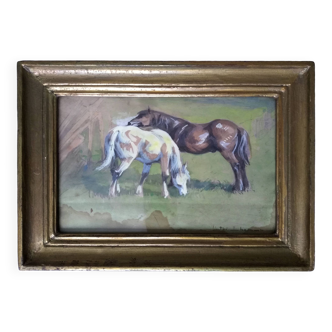 Tableau, étude de chevaux. Victor L’Homme