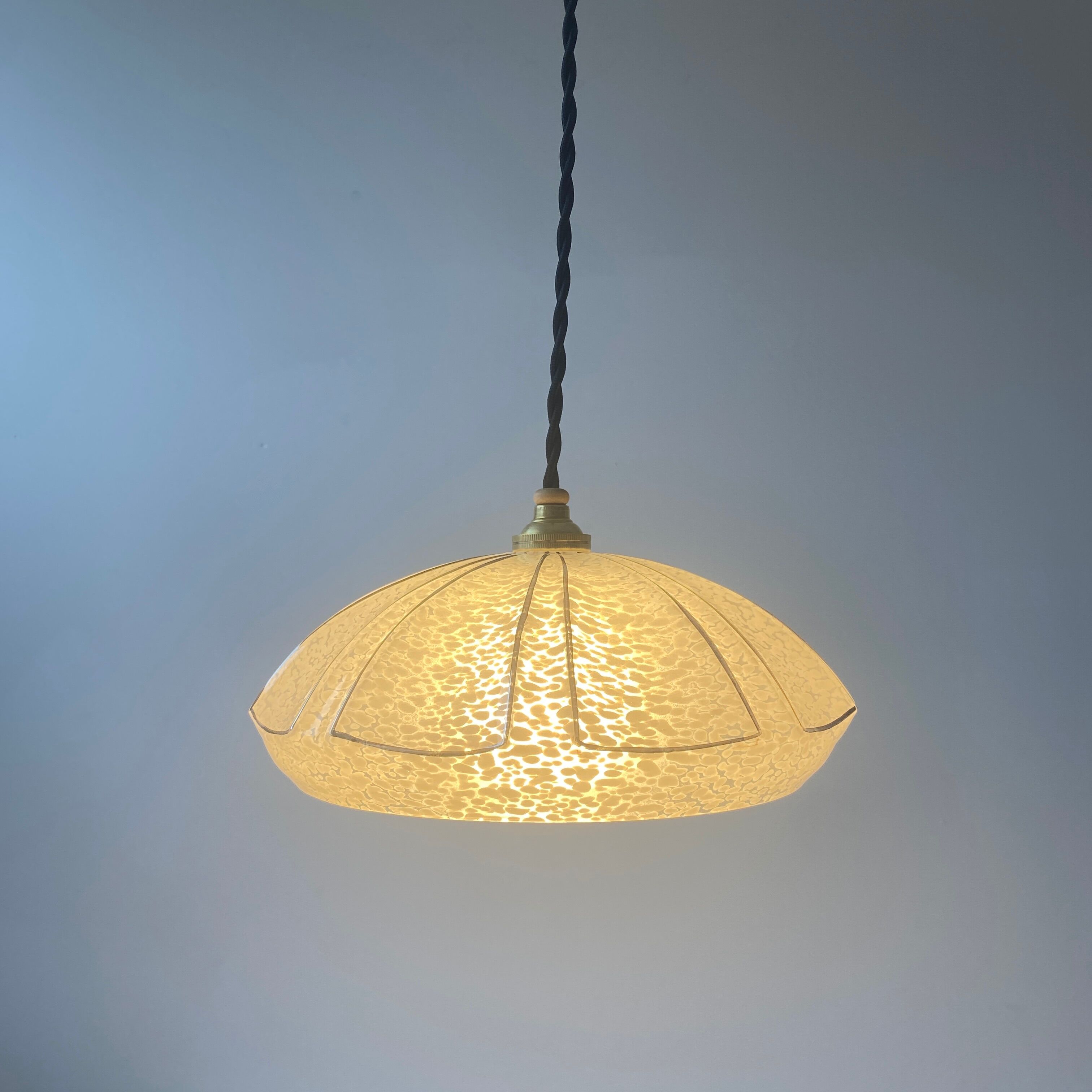 Pair of vintage art-deco pendant lamps
