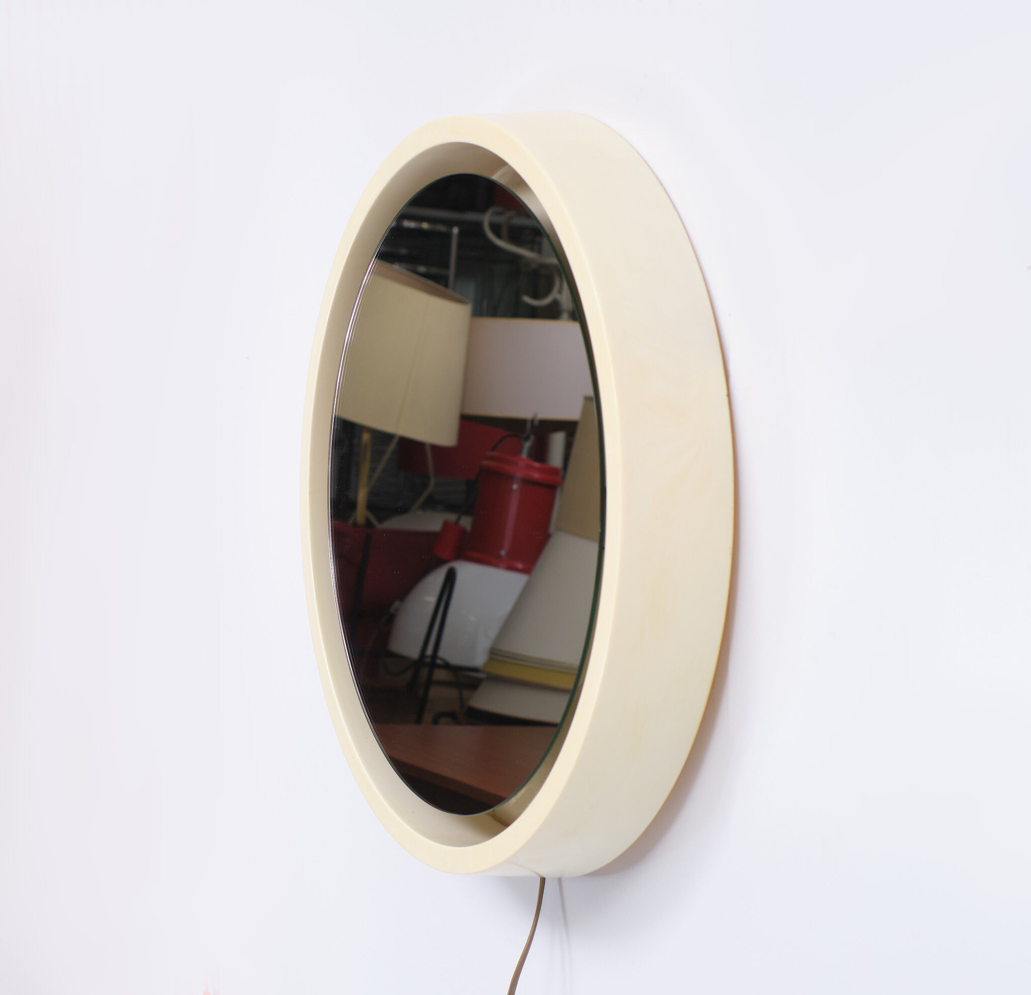 Space Ace Back Lid Round Mirror, 1970s, France