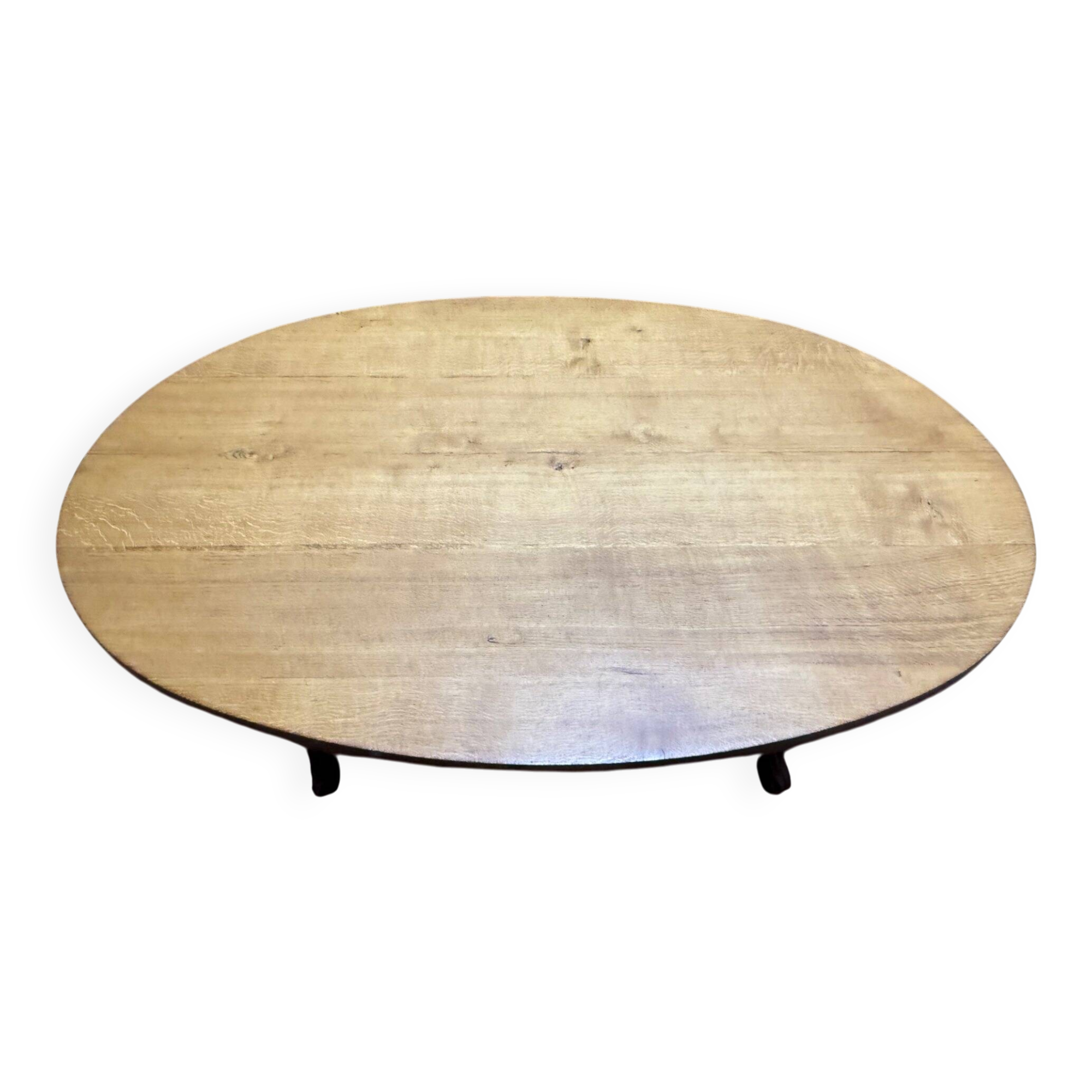Louis XV style oval dining table in solid oak
