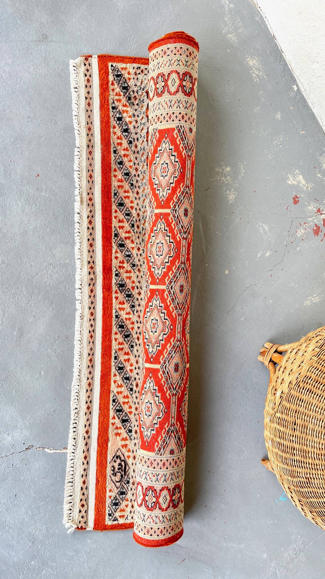 Vintage Red-Orange Persian Rug 172cm x 126cm