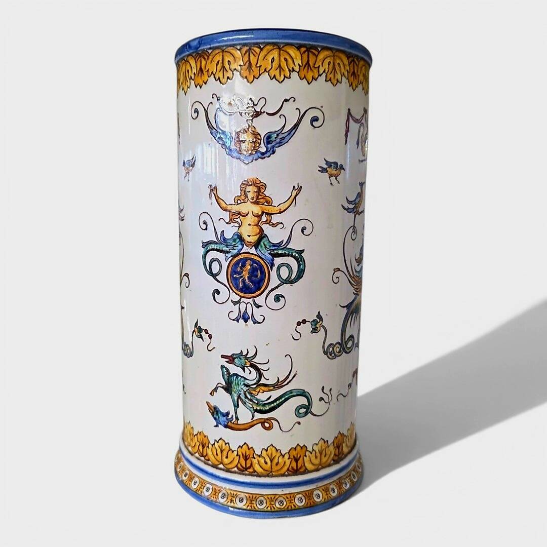 Vase cylindrique en faïence de Gien