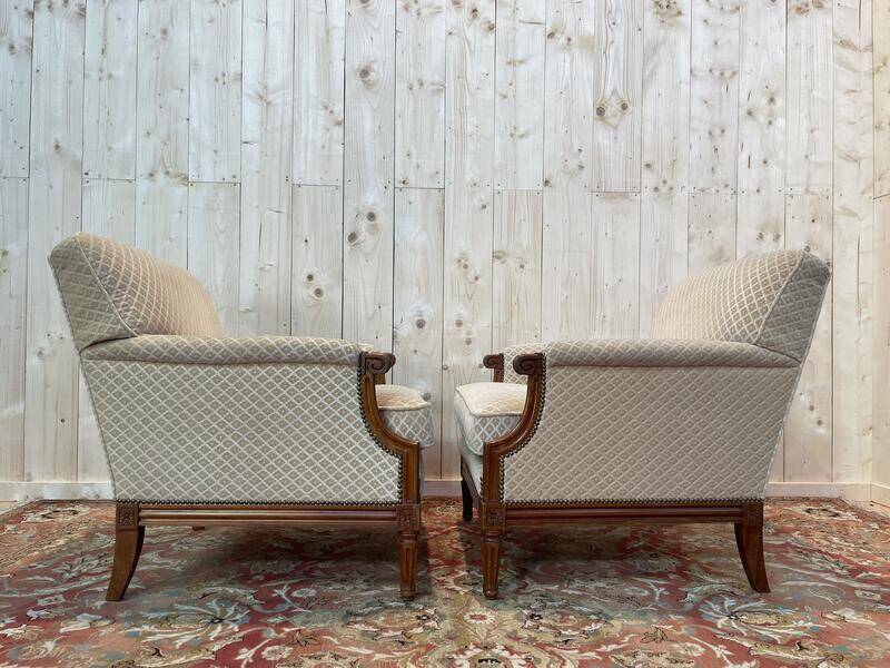 Louis XVI Living Room Sofa and Pair of Bergeres
