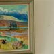Huile sur panneau originale du milieu du siècle – « Paysage avec montagne »