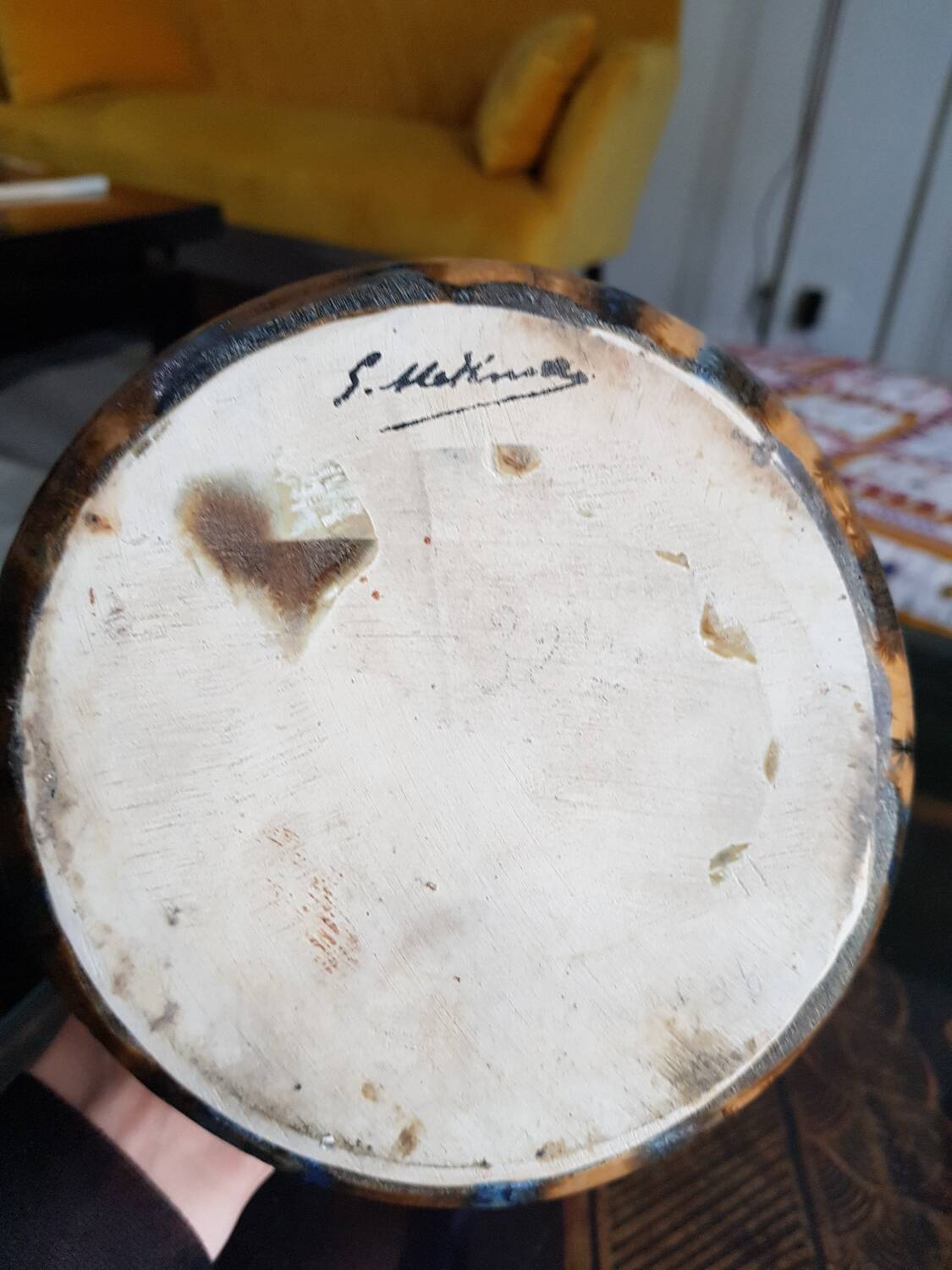 Old pottery ceramic jar