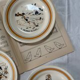 Lot de 8 assiettes comptines en terre de fer Choisy le Roi