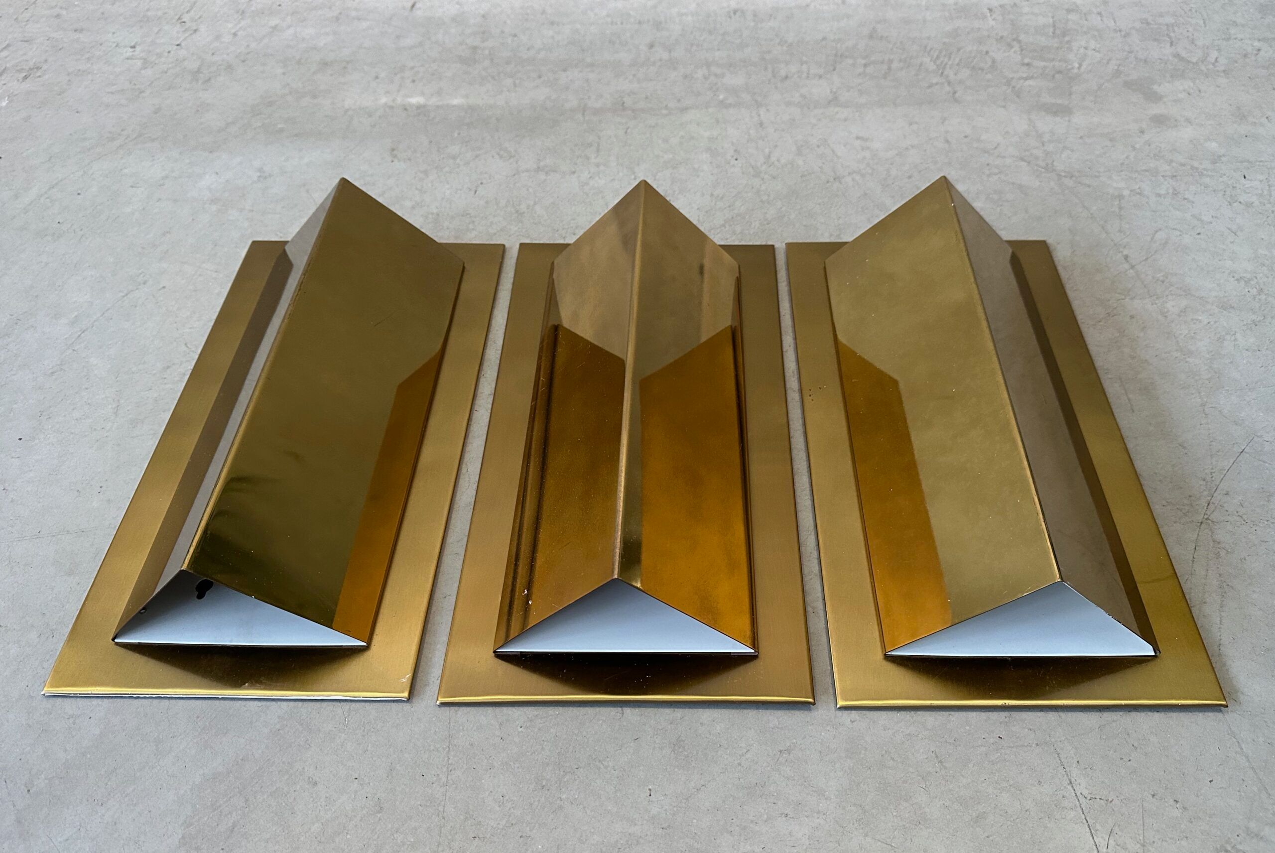 3x vintage wall lamps – brass – LIRO